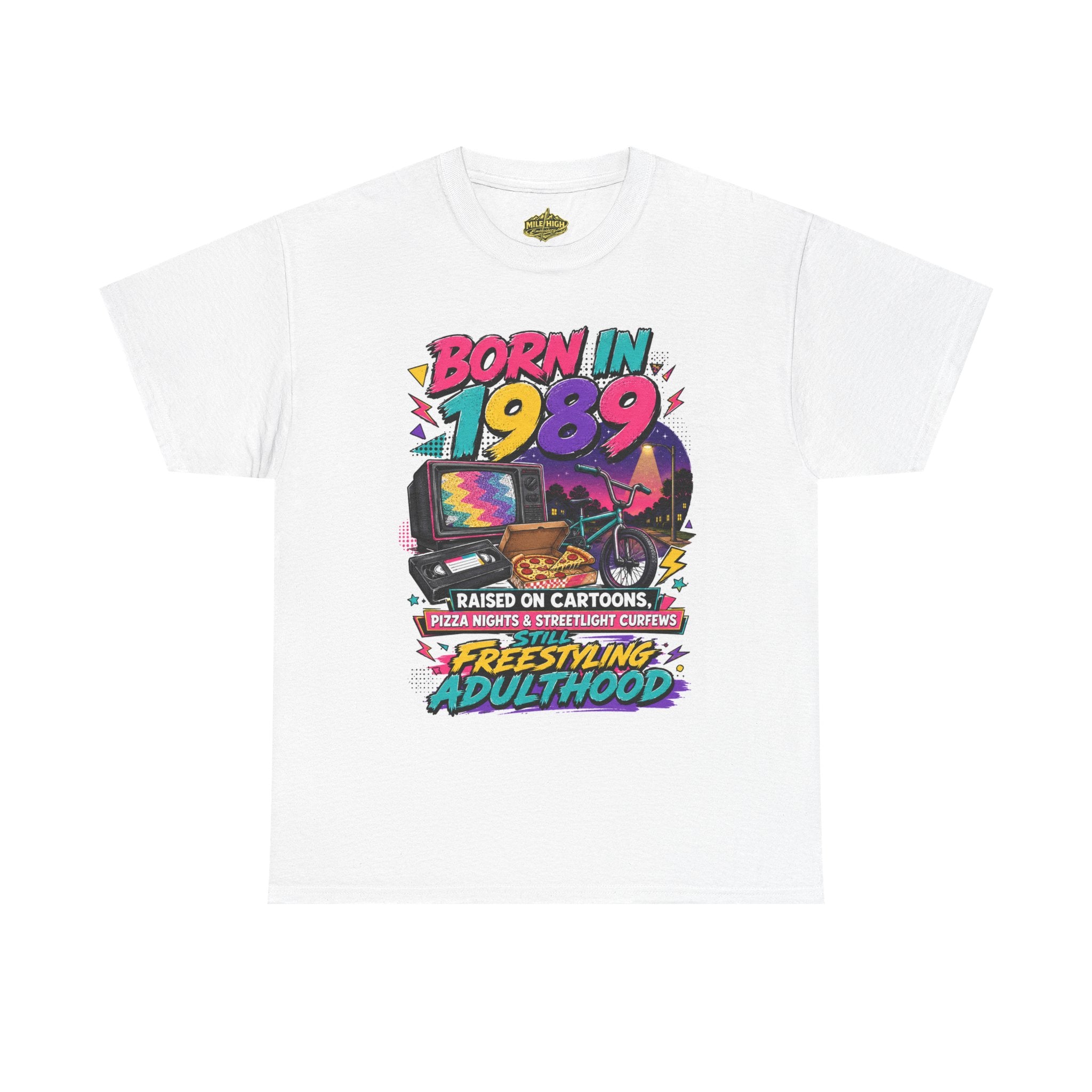 Born in 1989 T-Shirt — Raised on Cartoons Retro 80s Nostalgia Tee