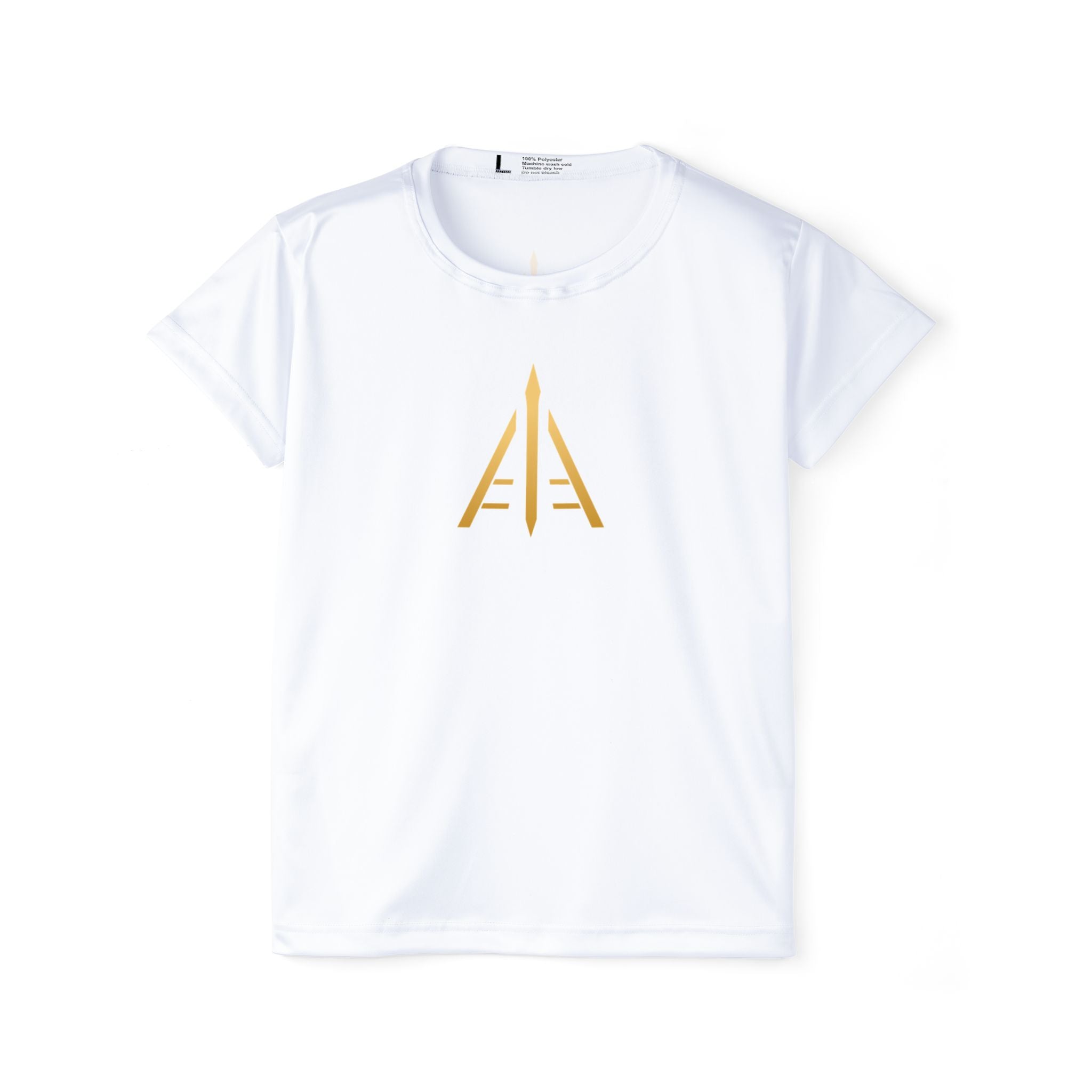 Earn Your Evolution Women’s Sports Jersey — Gold ASCESIS Logo Athletic Tee
