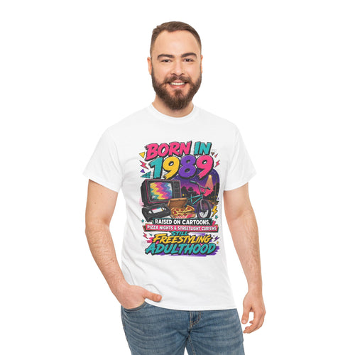 Born in 1989 T-Shirt — Raised on Cartoons Retro 80s Nostalgia Tee