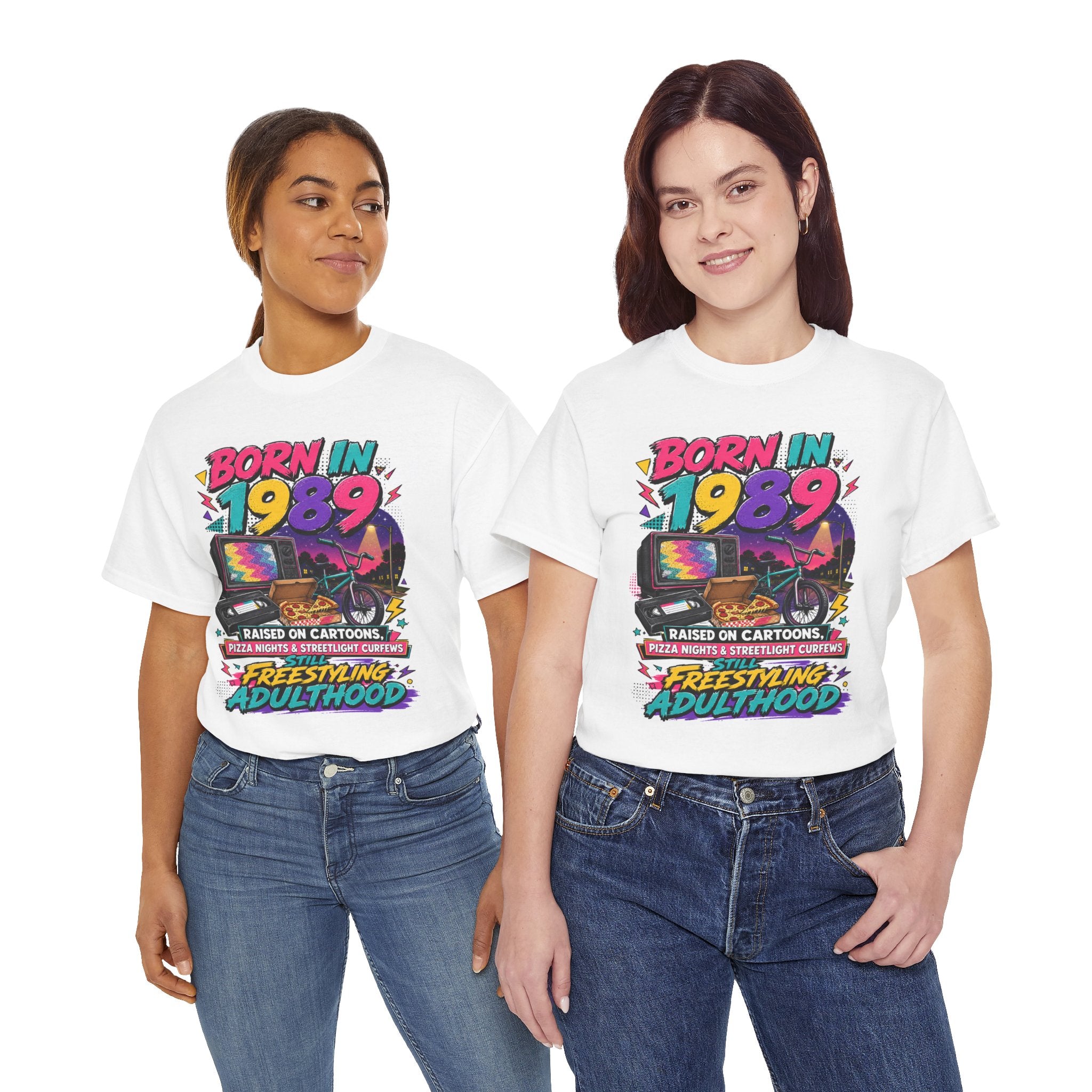 Born in 1989 T-Shirt — Raised on Cartoons Retro 80s Nostalgia Tee