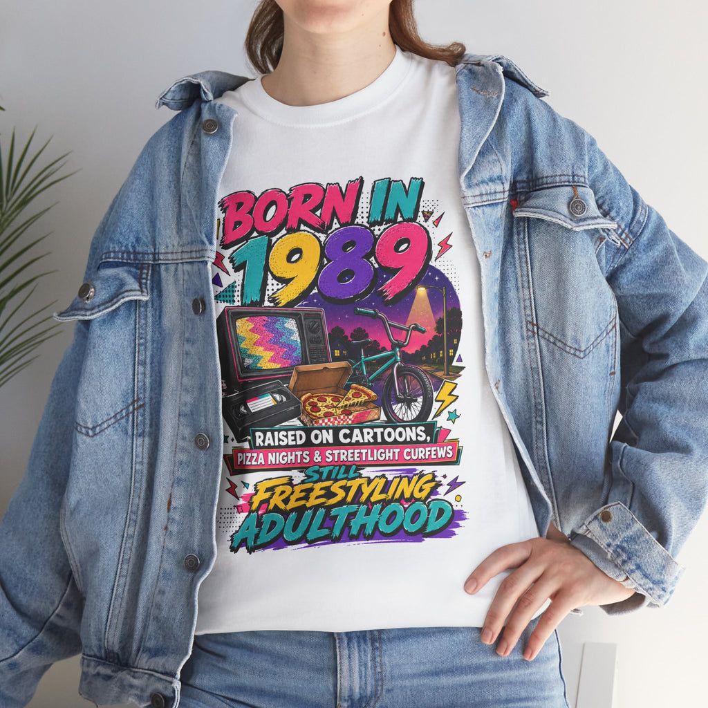 Born in 1989 T-Shirt — Raised on Cartoons Retro 80s Nostalgia Tee