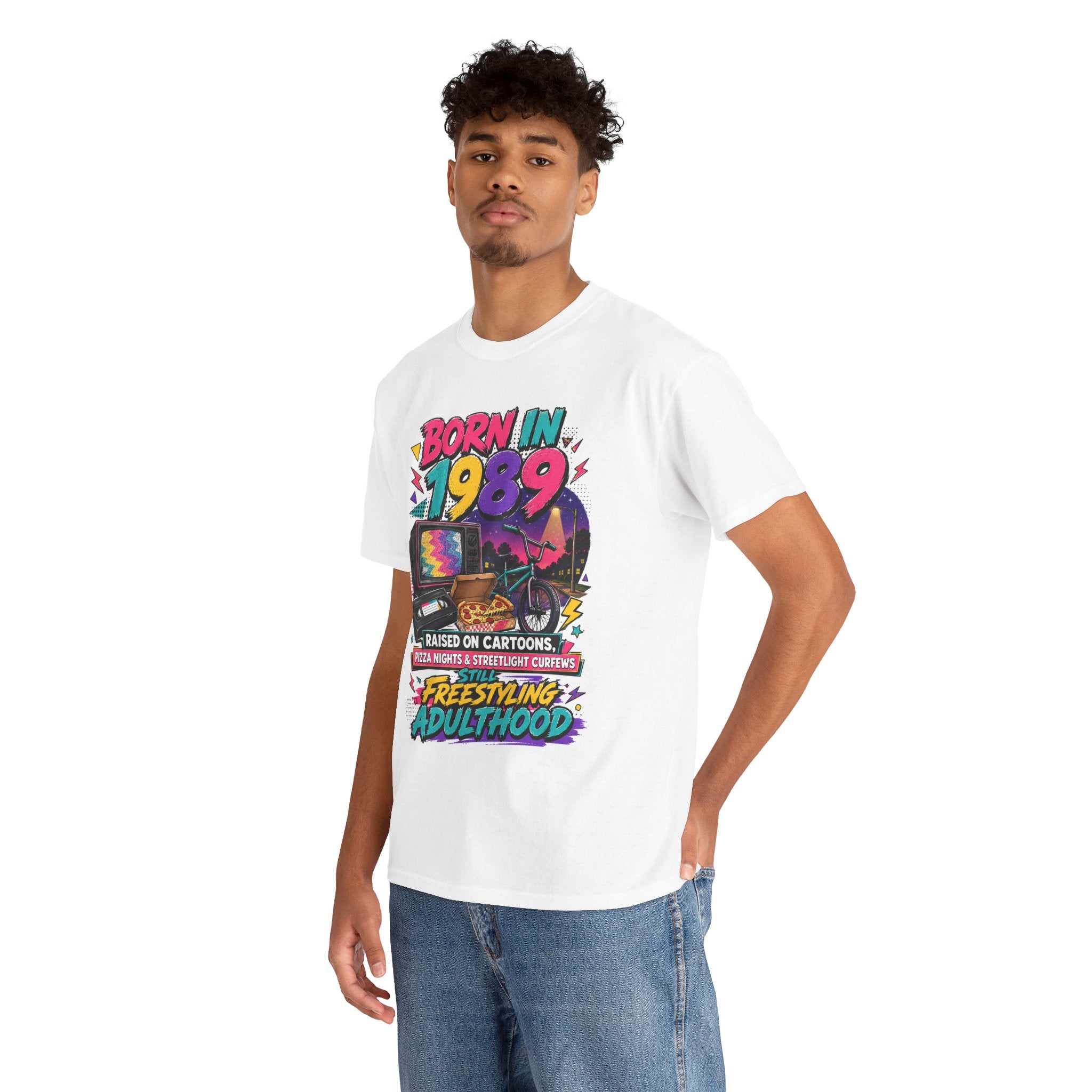 Born in 1989 T-Shirt — Raised on Cartoons Retro 80s Nostalgia Tee